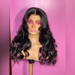 22” PURPLE HIGHLIGHT 6x5 CLOSURE WIG